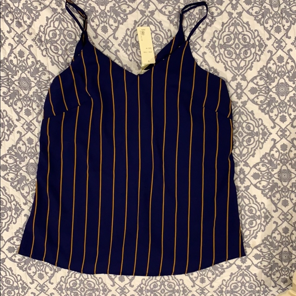 Navy w/gold strip tank